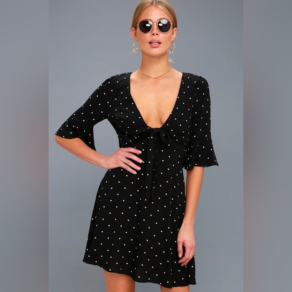 FREE PEOPLE ALL YOURS POLKA DOT MINI DRESS